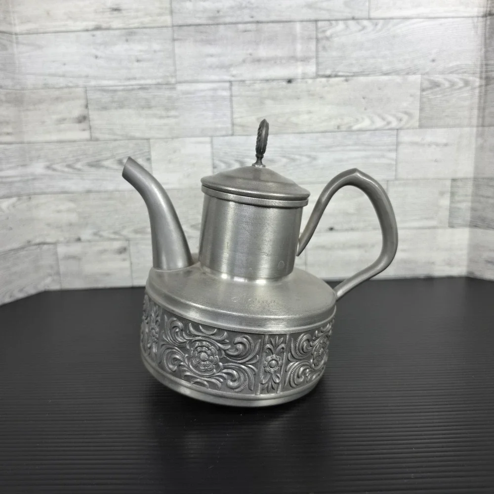 VTG Norske Pewter 1960 Teapot With Lid Made With High Quality Pewter In Norway